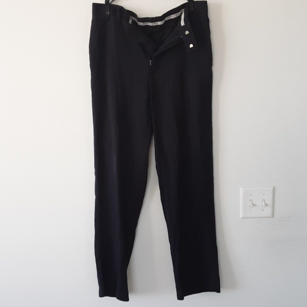 Perry Ellis Biz Pants - Dark Blue|Thin Gray Strips